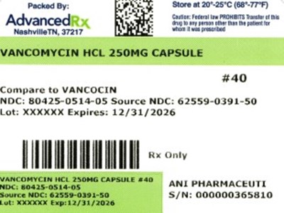 Vancomycin HCl 250mg #40 (Vancomycin HCl 250mg 80425 0514 05)